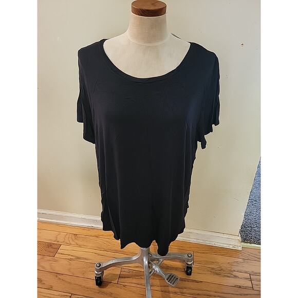 Alfani Blouse Womens Plus Size 3X Black Short Sleeve New - Picture 1 of 8